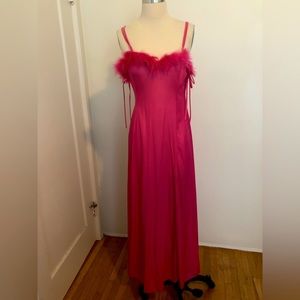 Hot pink fluffy slip